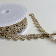 Galon guipure métallique cœur doré 15mm x1m Batikou - 1