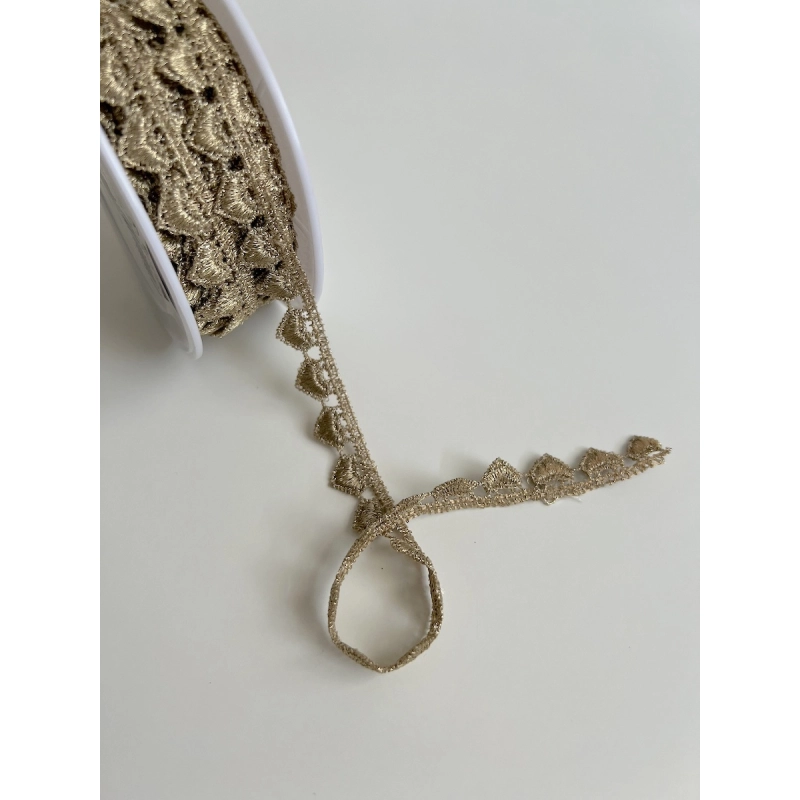 Galon guipure métallique cœur doré 15mm x1m Batikou - 4