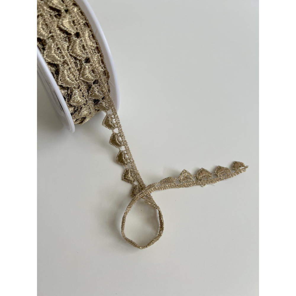 Galon guipure métallique cœur doré 15mm x1m Batikou - 4