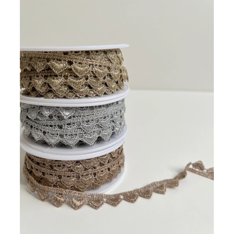 Galon guipure métallique cœur doré 15mm x1m Batikou - 3