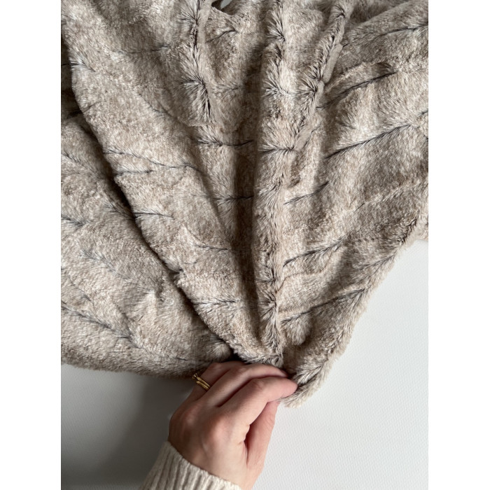 Fausse fourrure luxe coloris beige Mailles - 2