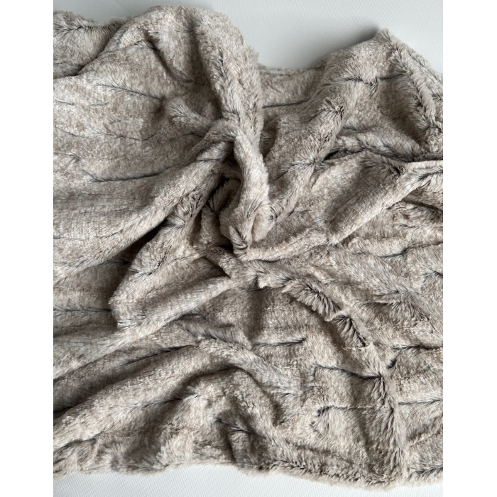 Fausse fourrure luxe coloris beige Mailles - 3