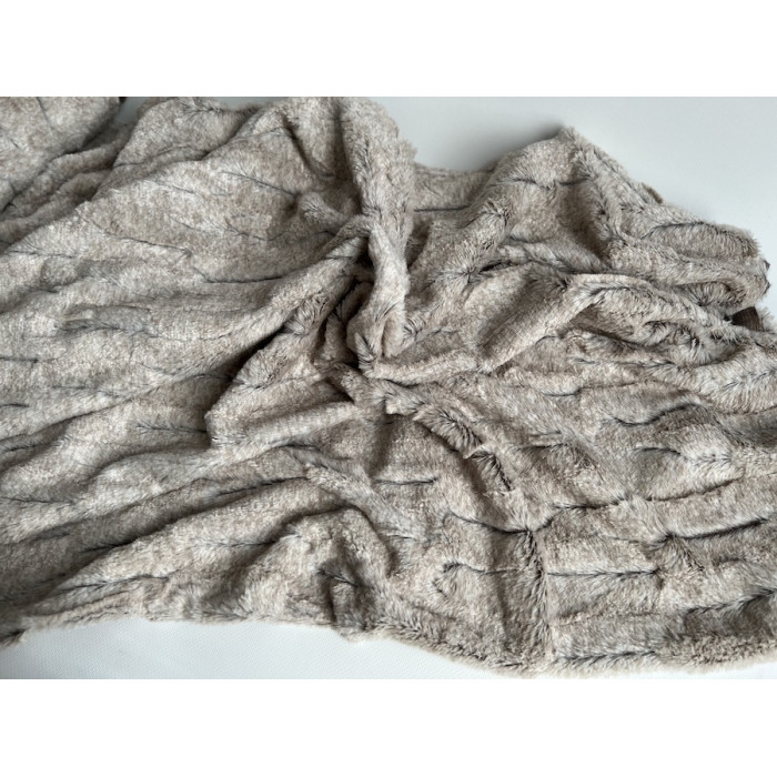 Fausse fourrure luxe coloris beige Mailles - 4