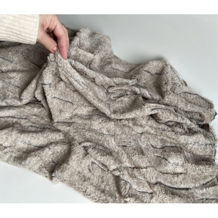 Fausse fourrure luxe coloris beige Mailles - 6