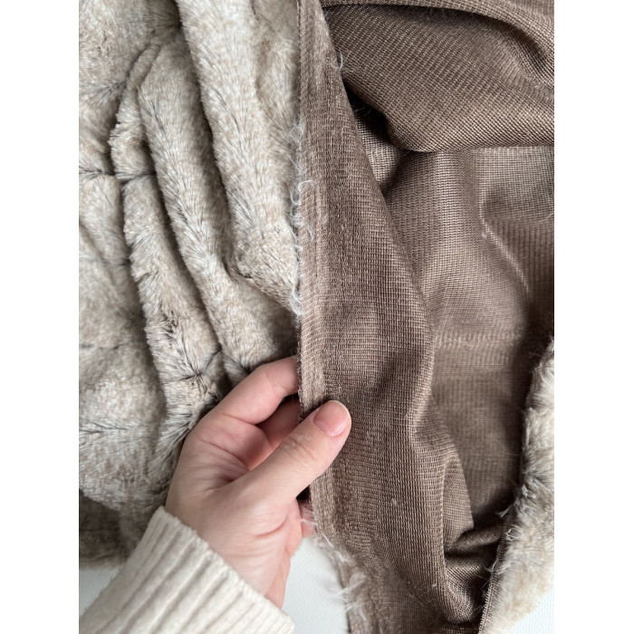 Fausse fourrure luxe coloris beige Mailles - 7