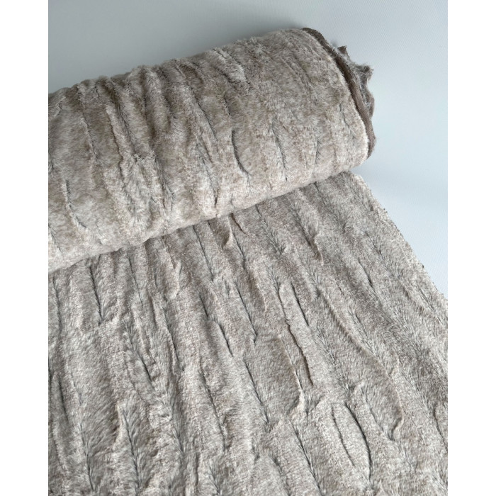 Fausse fourrure luxe coloris beige Mailles - 8