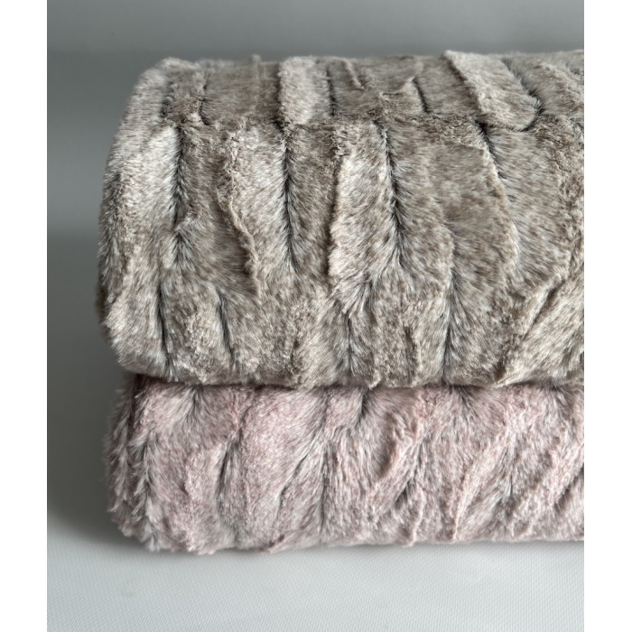 Fausse fourrure luxe coloris beige Mailles - 9