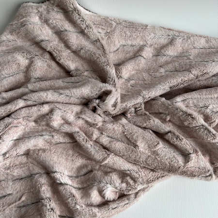 Fausse fourrure luxe coloris rose doux Mailles - 1 Fausse fourrure luxe coloris rose doux Mailles - 1