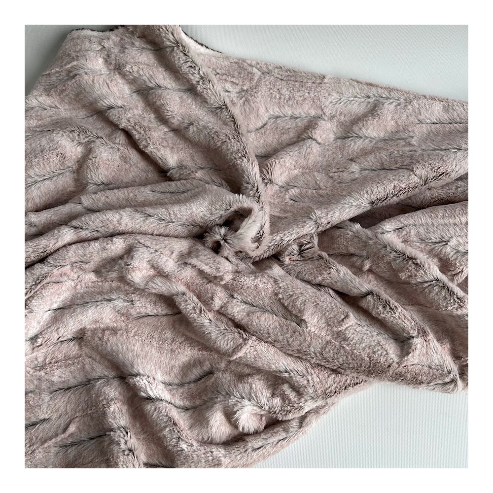 Fausse fourrure luxe coloris rose doux Mailles - 1