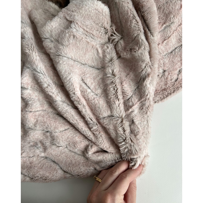 Fausse fourrure luxe coloris rose doux Mailles - 3