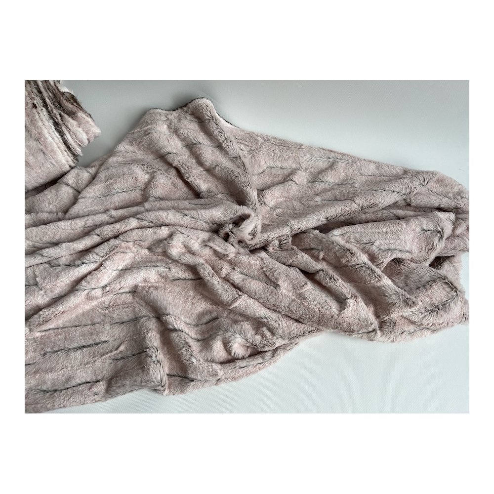 Fausse fourrure luxe coloris rose doux Mailles - 4