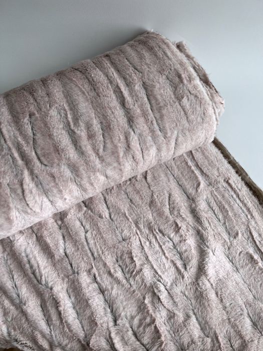 Fausse fourrure luxe coloris rose doux Mailles - 5