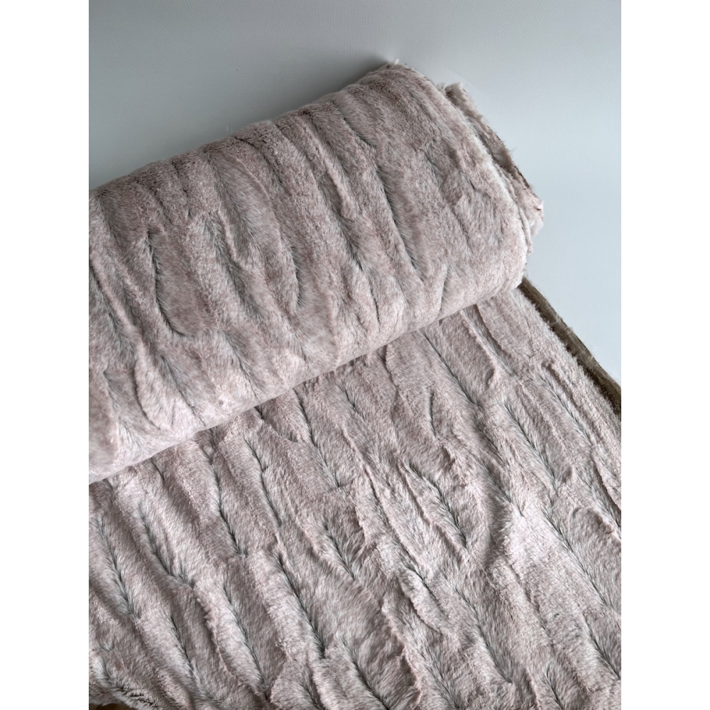 Fausse fourrure luxe coloris rose doux Mailles - 5