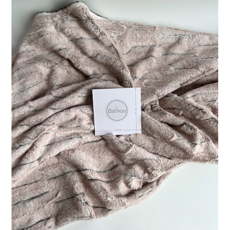 Fausse fourrure luxe coloris rose doux Mailles - 6