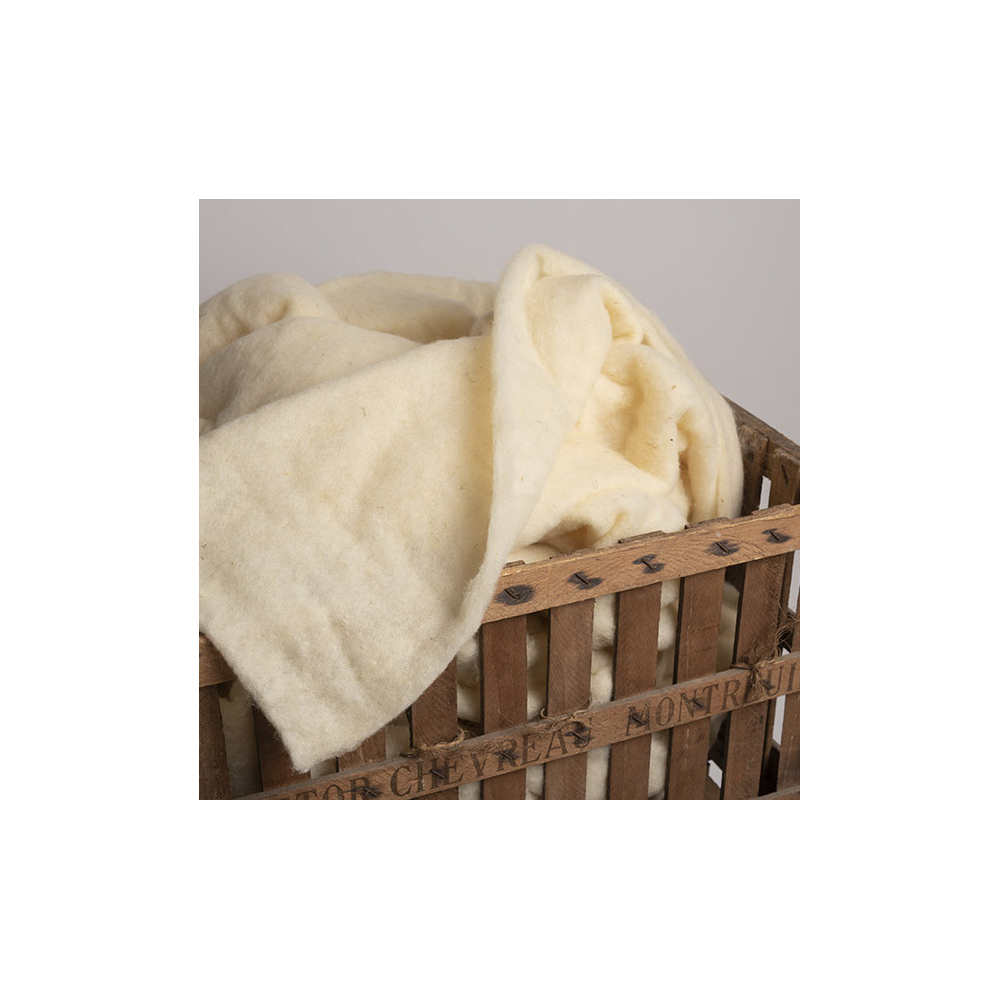 Molleton / ouate laine vierge Fabriqué en France 90 x 125cm PSR Quilt France - 1