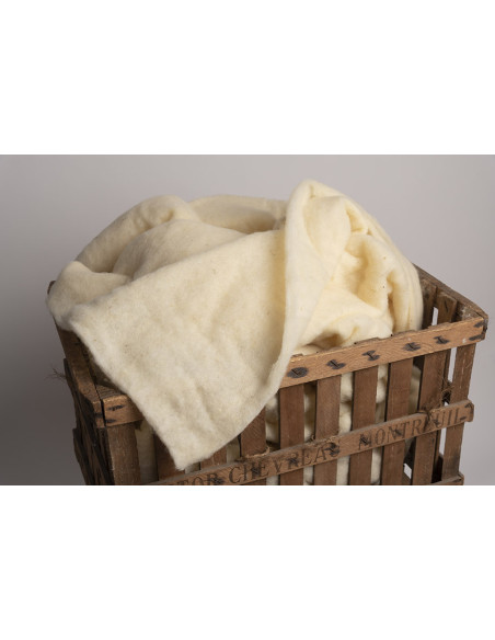 Molleton / ouate laine vierge Fabriqué en France 90 x 125cm PSR Quilt France - 2