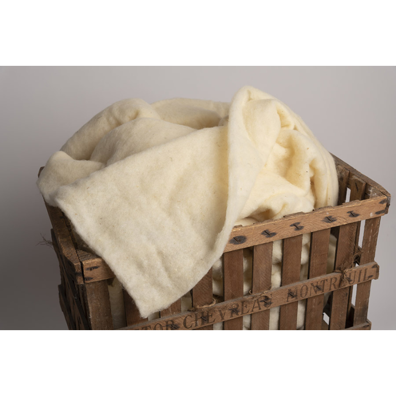 Molleton / ouate laine vierge Fabriqué en France 90 x 125cm PSR Quilt France - 2