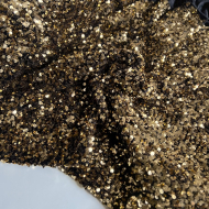 Sequins dorés sur velours noir Batikou - 1