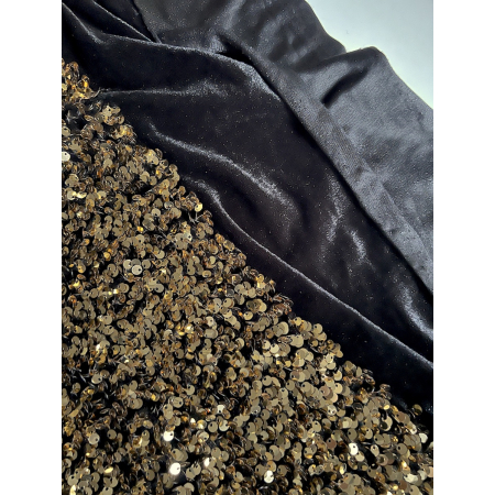 Sequins dorés sur velours noir Batikou - 2