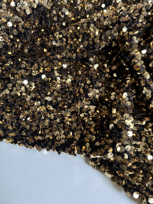 Sequins dorés sur velours noir Batikou - 4