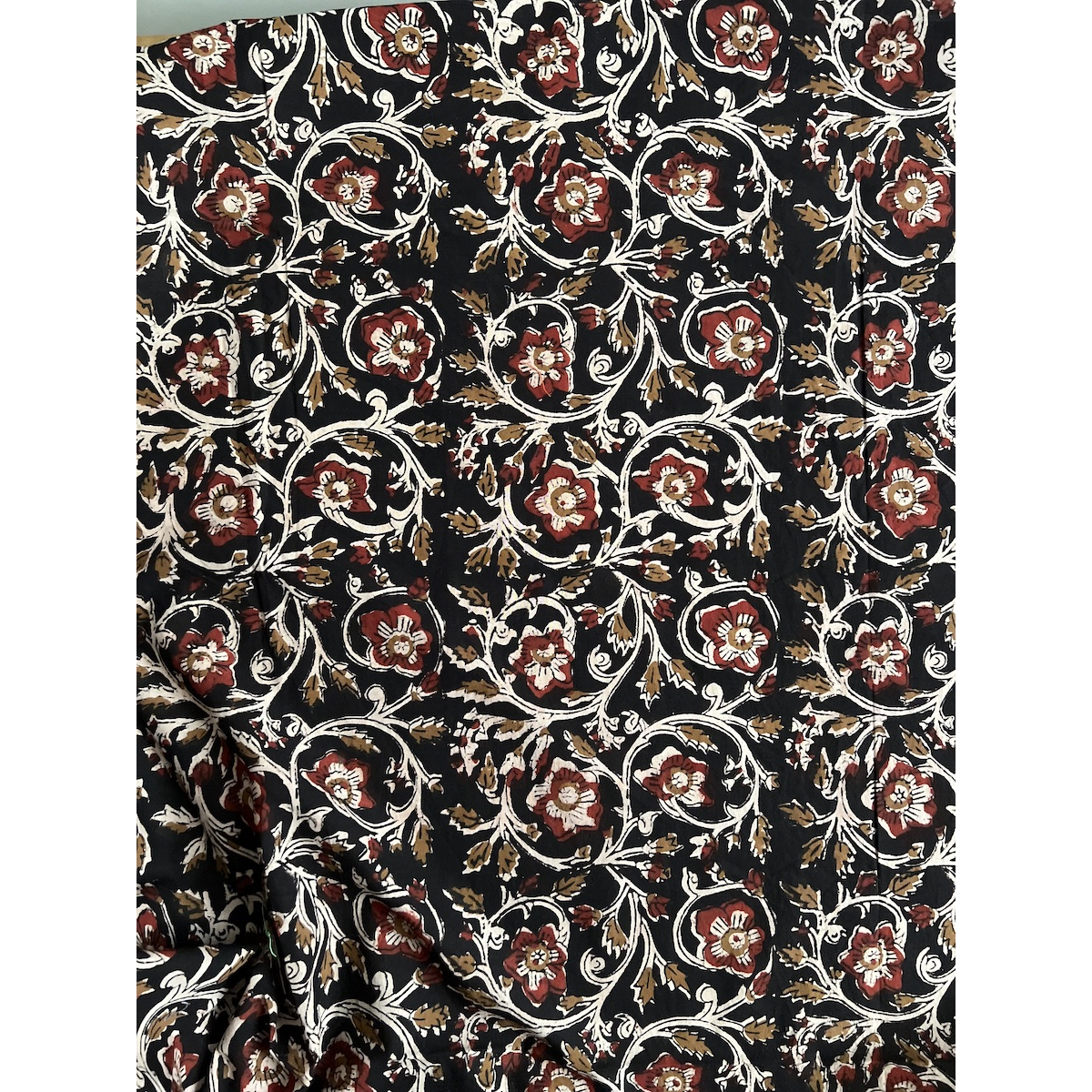 Tissu indien coton hand block traditionnel Noir Batikou - 3 Tissu indien coton hand block traditionnel Noir Batikou - 3