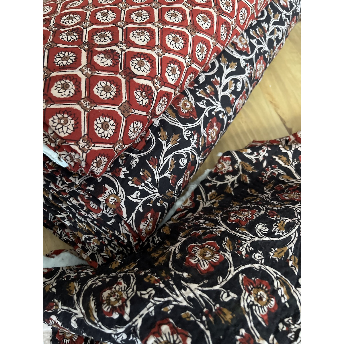 Tissu indien coton hand block traditionnel Noir Batikou - 10 Tissu indien coton hand block traditionnel Noir Batikou - 10