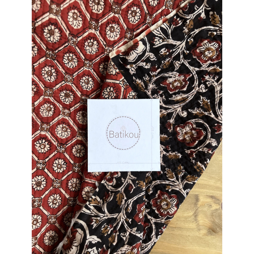 Tissu indien matelassé double face coton hand block largeur 100cm Qualité Oeko-tex - 3