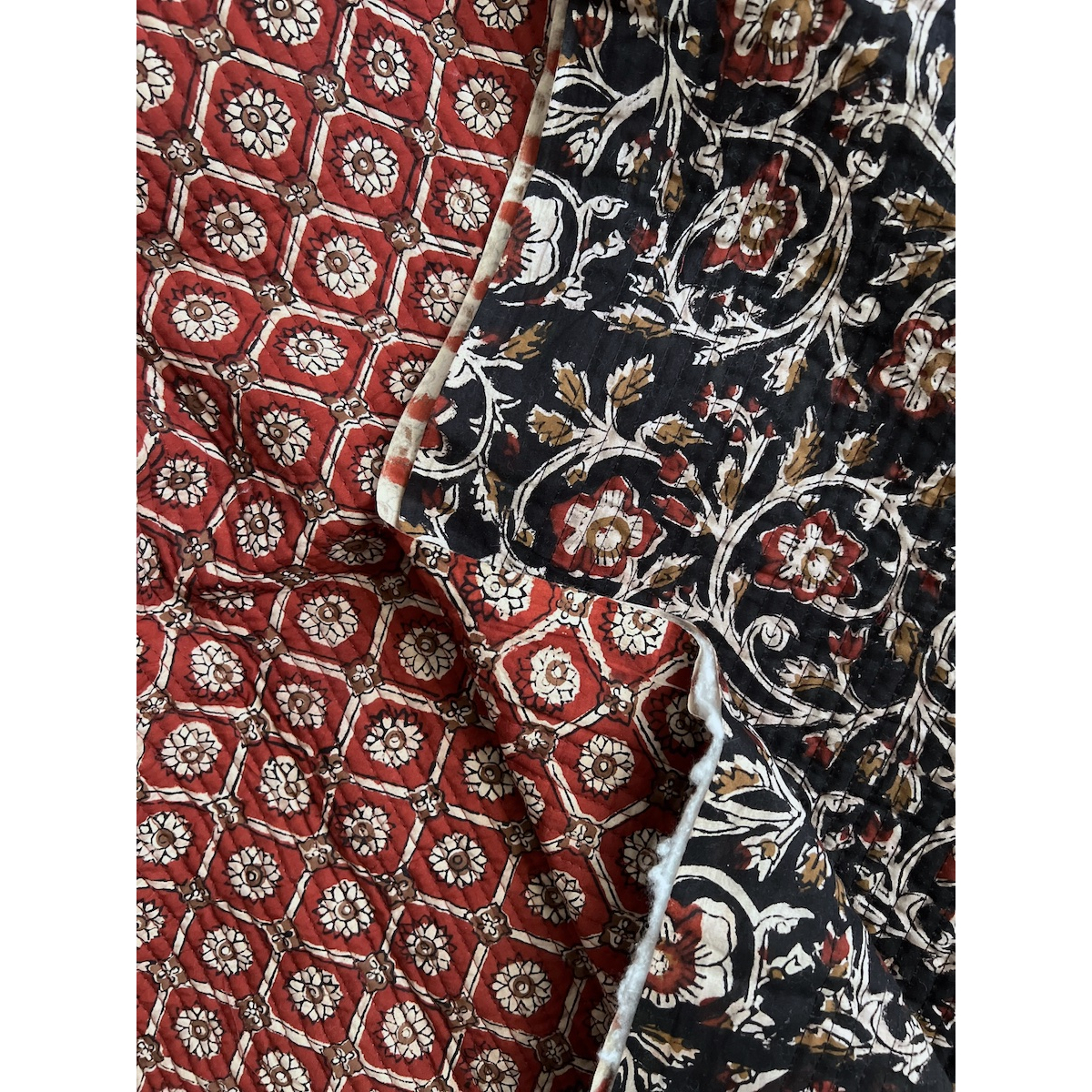 Tissu indien matelassé double face coton hand block largeur 100cm Qualité Oeko-tex - 5 Tissu indien matelassé double face coton hand block largeur 100cm Qualité Oeko-tex - 5