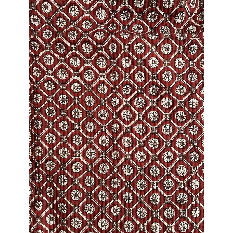 Tissu indien matelassé double face coton hand block largeur 100cm Qualité Oeko-tex - 8