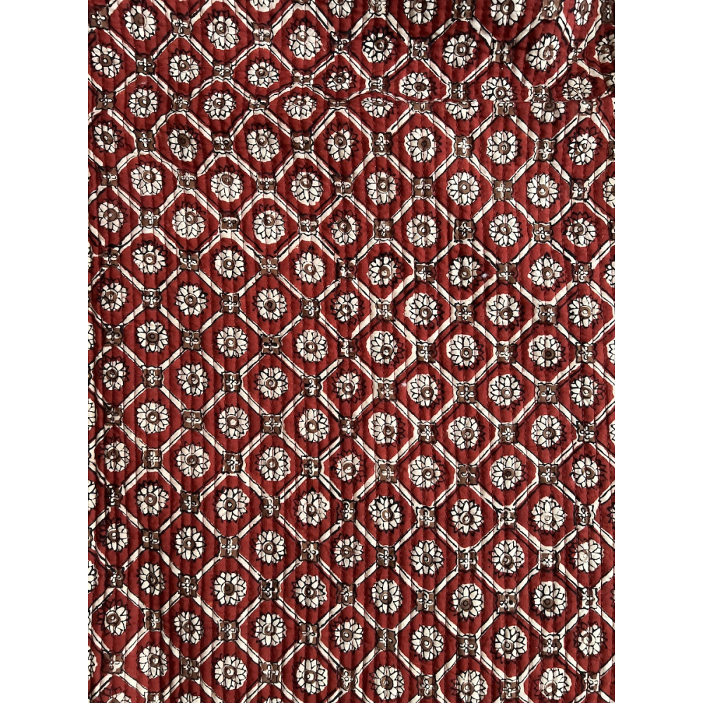 Tissu indien matelassé double face coton hand block largeur 100cm Qualité Oeko-tex - 8