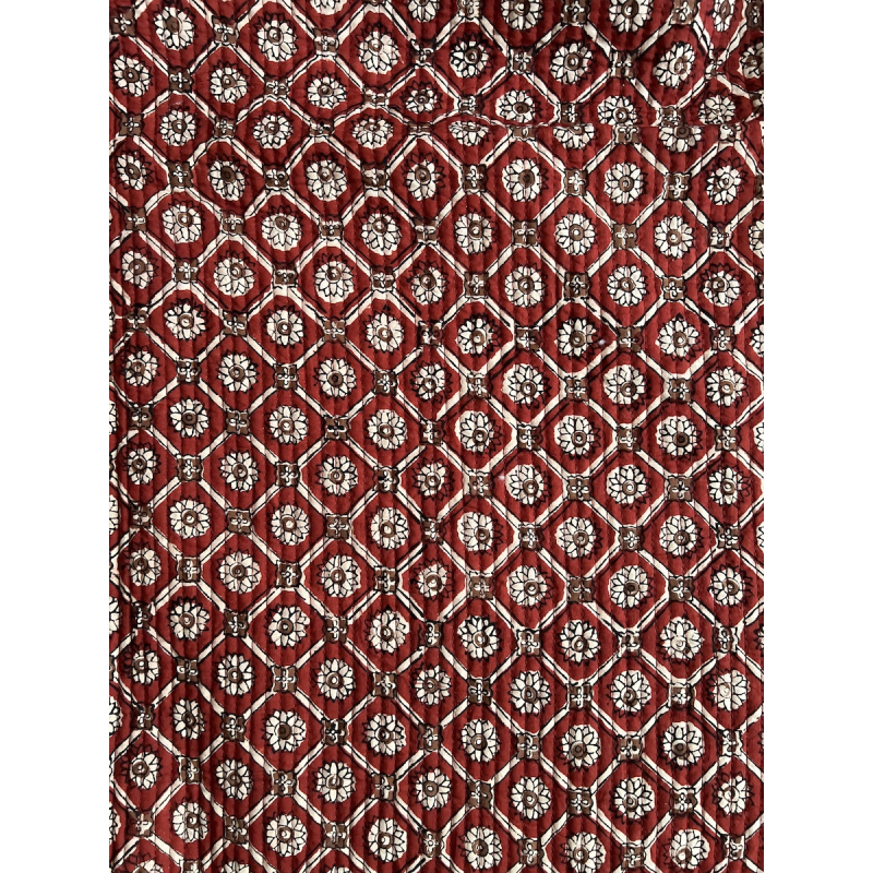 Tissu indien matelassé double face coton hand block largeur 100cm Qualité Oeko-tex - 8