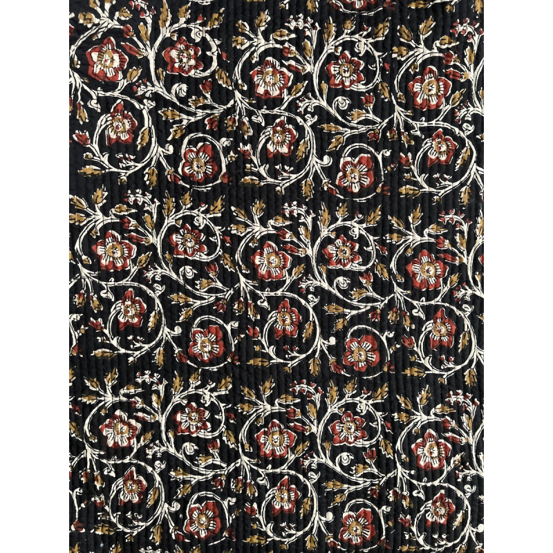 Tissu indien matelassé double face coton hand block largeur 100cm Qualité Oeko-tex - 9