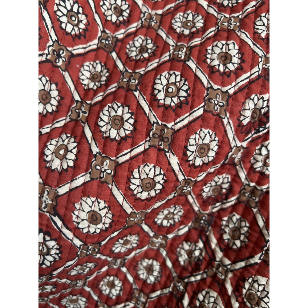 Tissu indien matelassé double face coton hand block largeur 100cm Qualité Oeko-tex - 10