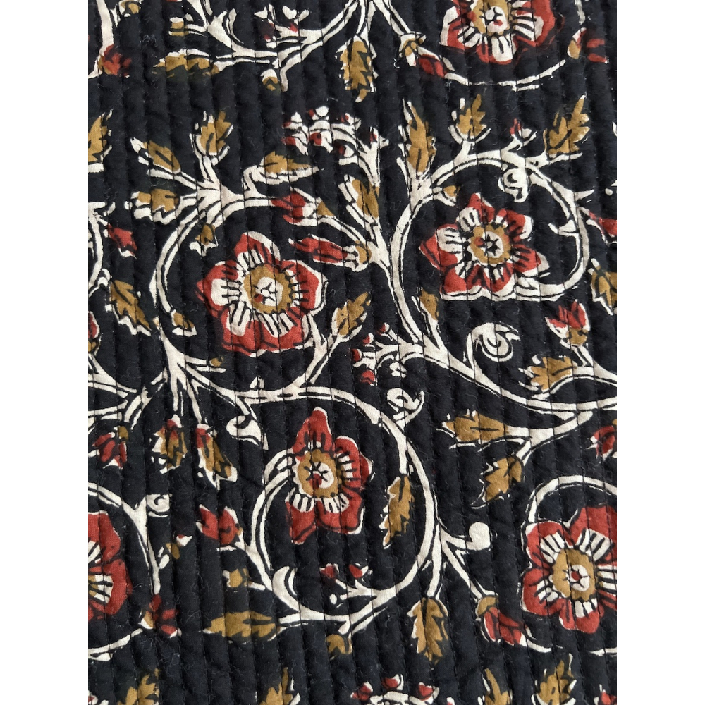 Tissu indien matelassé double face coton hand block largeur 100cm Qualité Oeko-tex - 11