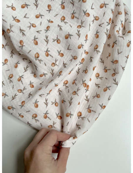 Double gaze de coton imprimé agrumes Qualité Oeko-tex - 2
