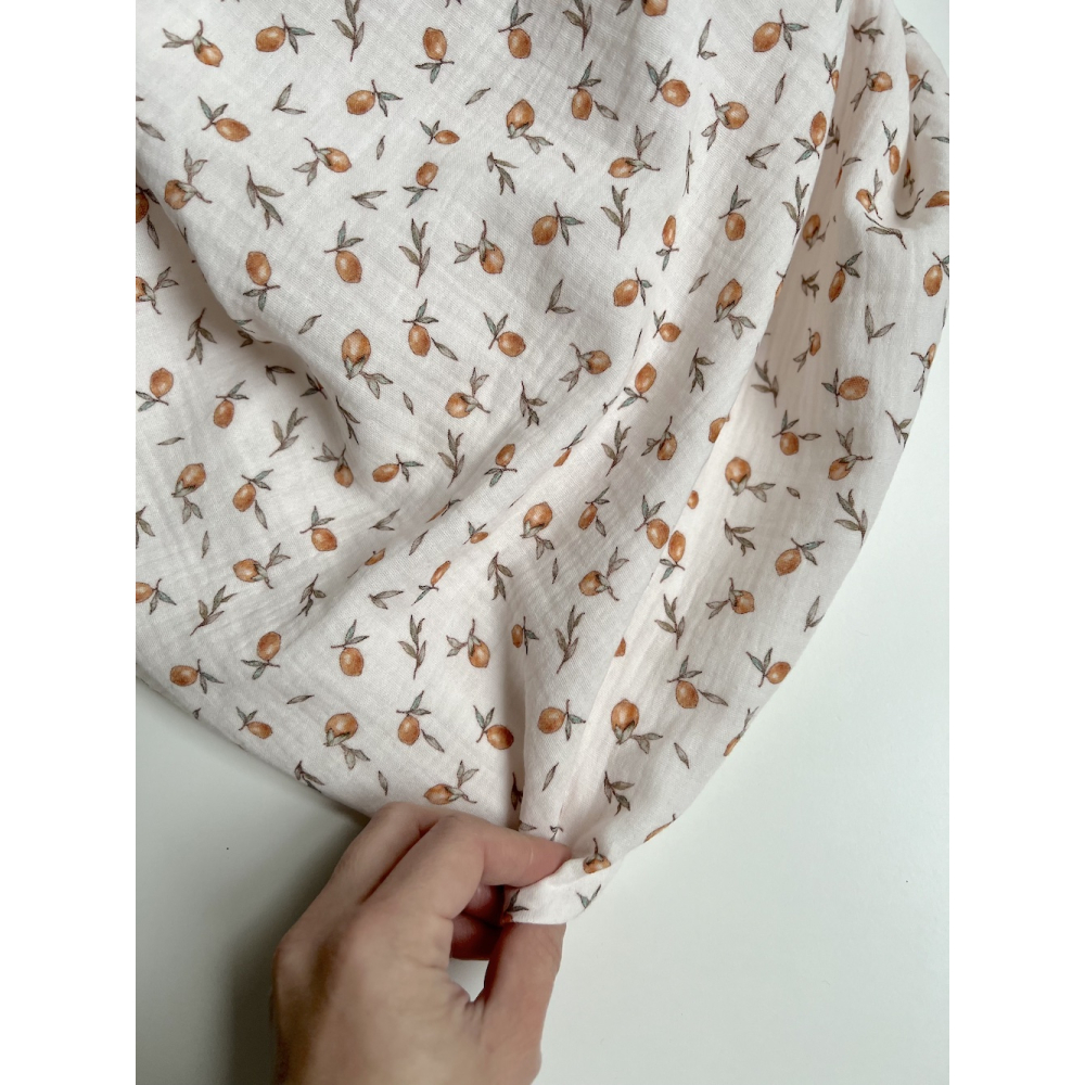 Double gaze de coton imprimé agrumes Qualité Oeko-tex - 2