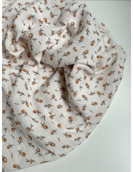 Double gaze de coton imprimé agrumes Qualité Oeko-tex - 3
