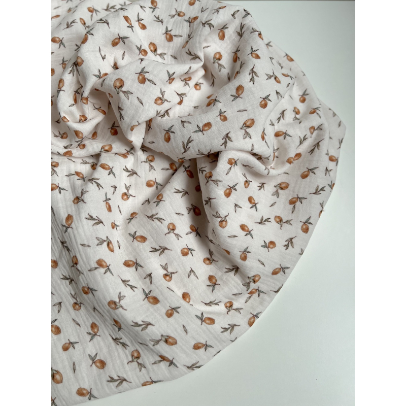 Double gaze de coton imprimé agrumes Qualité Oeko-tex - 3