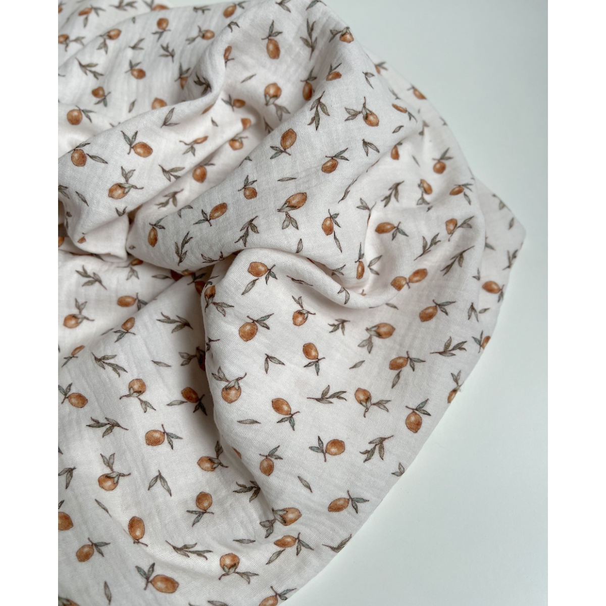 Double gaze de coton imprimé agrumes Qualité Oeko-tex - 4 Double gaze de coton imprimé agrumes Qualité Oeko-tex - 4