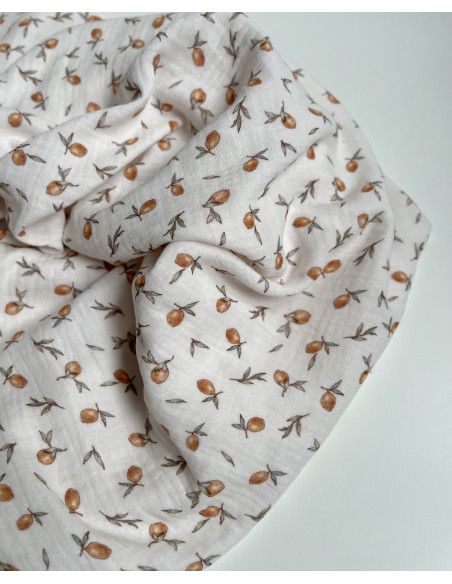 Double gaze de coton imprimé agrumes Qualité Oeko-tex - 4