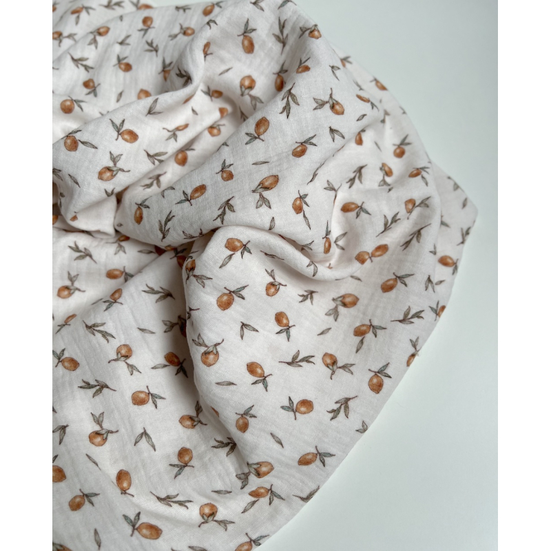 Double gaze de coton imprimé agrumes Qualité Oeko-tex - 4