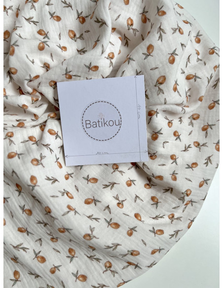 Double gaze de coton imprimé agrumes Qualité Oeko-tex - 6