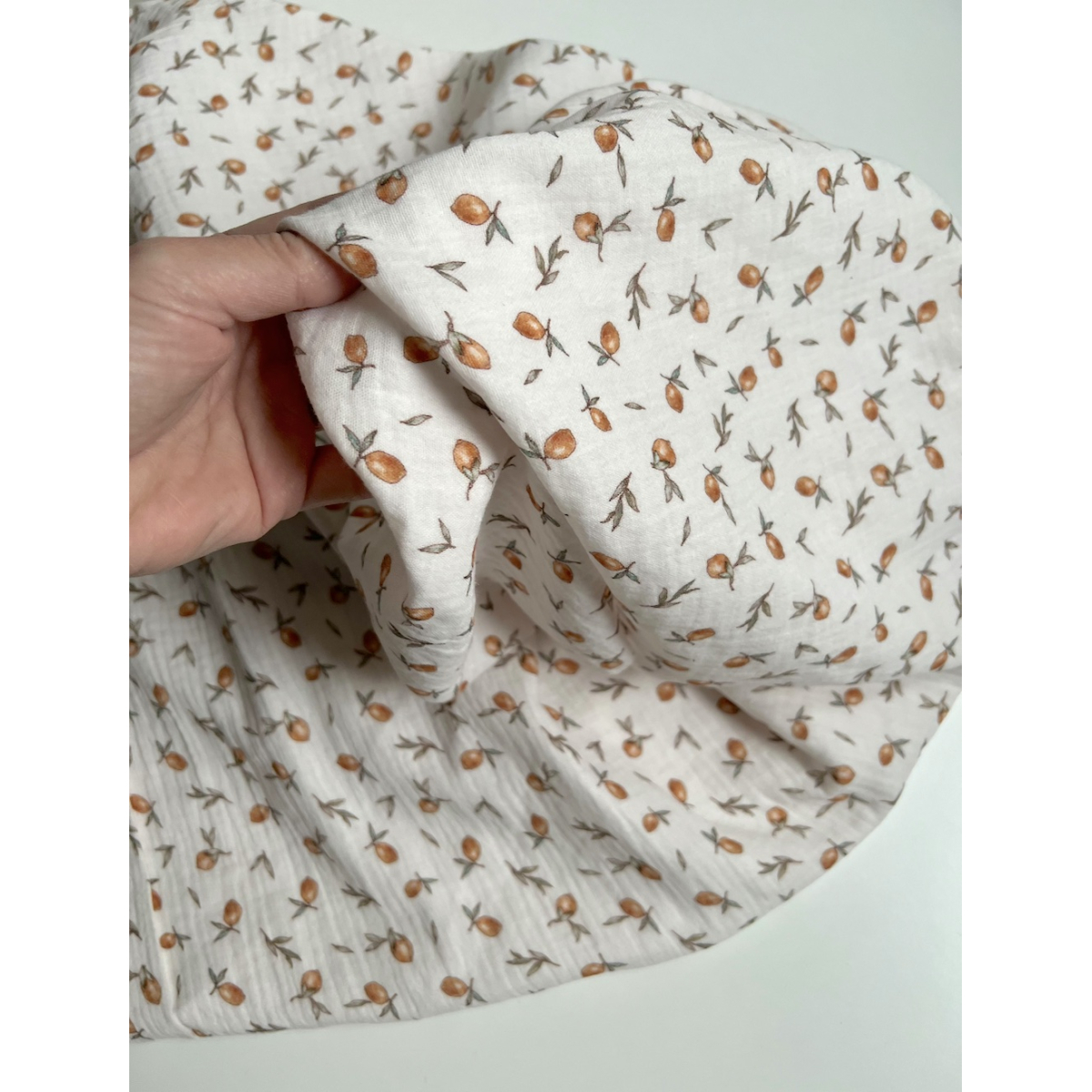 Double gaze de coton imprimé agrumes Qualité Oeko-tex - 7 Double gaze de coton imprimé agrumes Qualité Oeko-tex - 7