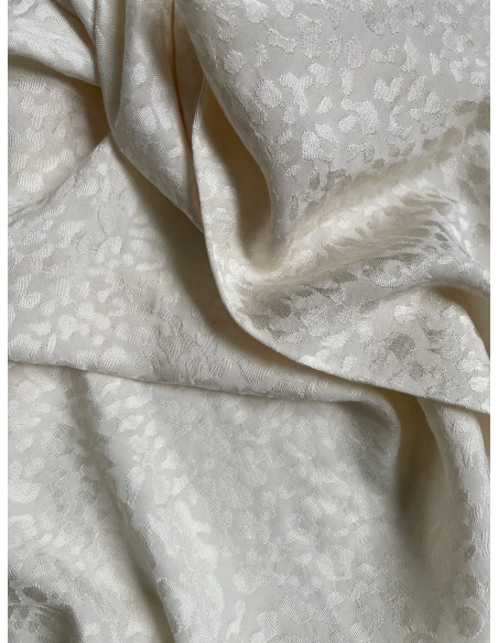 Lea - Viscose tissage jacquard graou / léopard écru Batikou - 3
