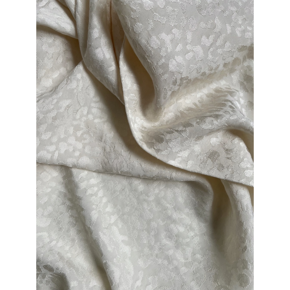 Lea - Viscose tissage jacquard graou / léopard écru Batikou - 3