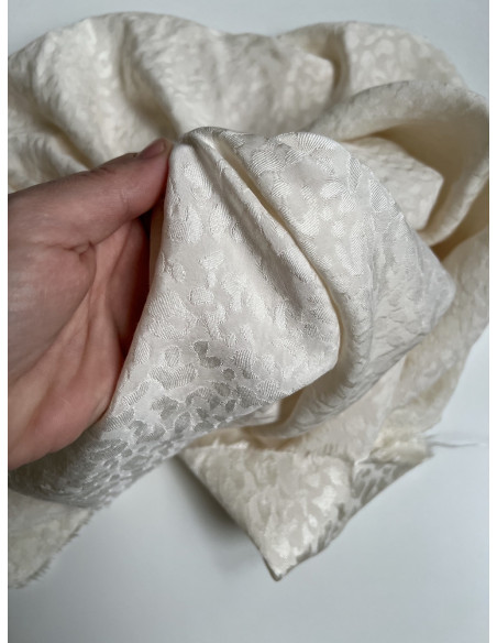 Lea - Viscose tissage jacquard graou / léopard écru Batikou - 7
