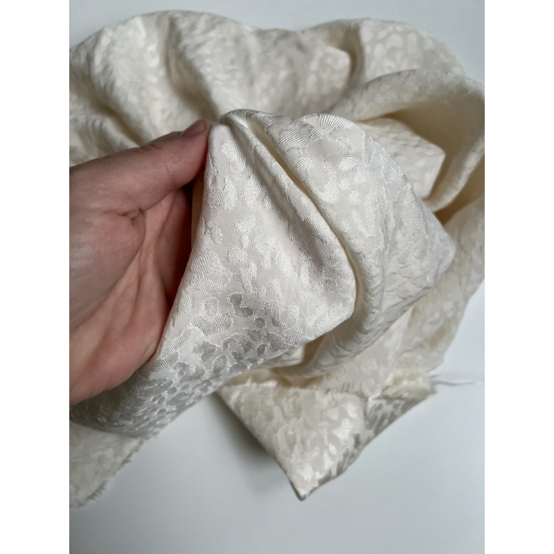 Lea - Viscose tissage jacquard graou / léopard écru Batikou - 7