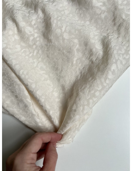 Lea - Viscose tissage jacquard graou / léopard écru Batikou - 8