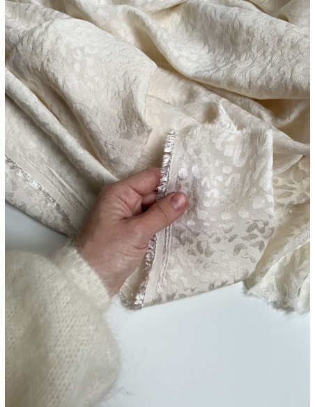 Lea - Viscose tissage jacquard graou / léopard écru Batikou - 9