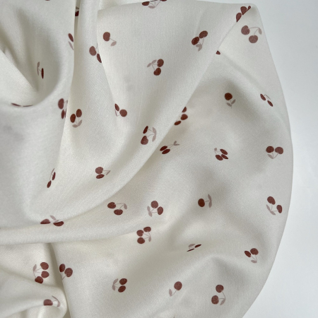 Exclusif Minimel pour Batikou Viscose écrue motif cerises Batikou - 1 Exclusif Minimel pour Batikou Viscose écrue motif cerises Batikou - 1